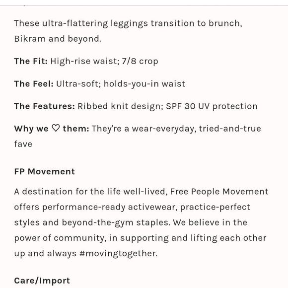 🤩New free people good karma leggings size s/xs - Picture 8 of 9